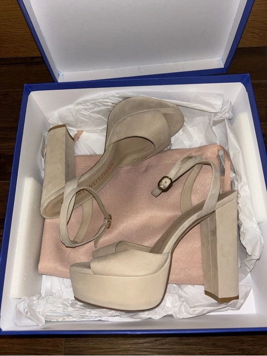 Stuart Weitzman Shoes - Stuart Weitzman Ryder ll Platform Heel On Sand Dune Suede Size W8